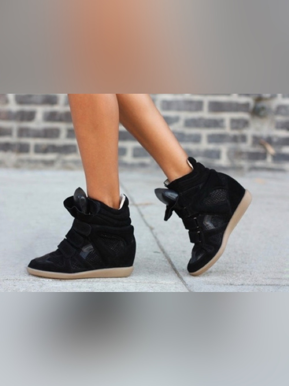 Isabel Marant Black Wedge High-Top Sneakers for Women 7